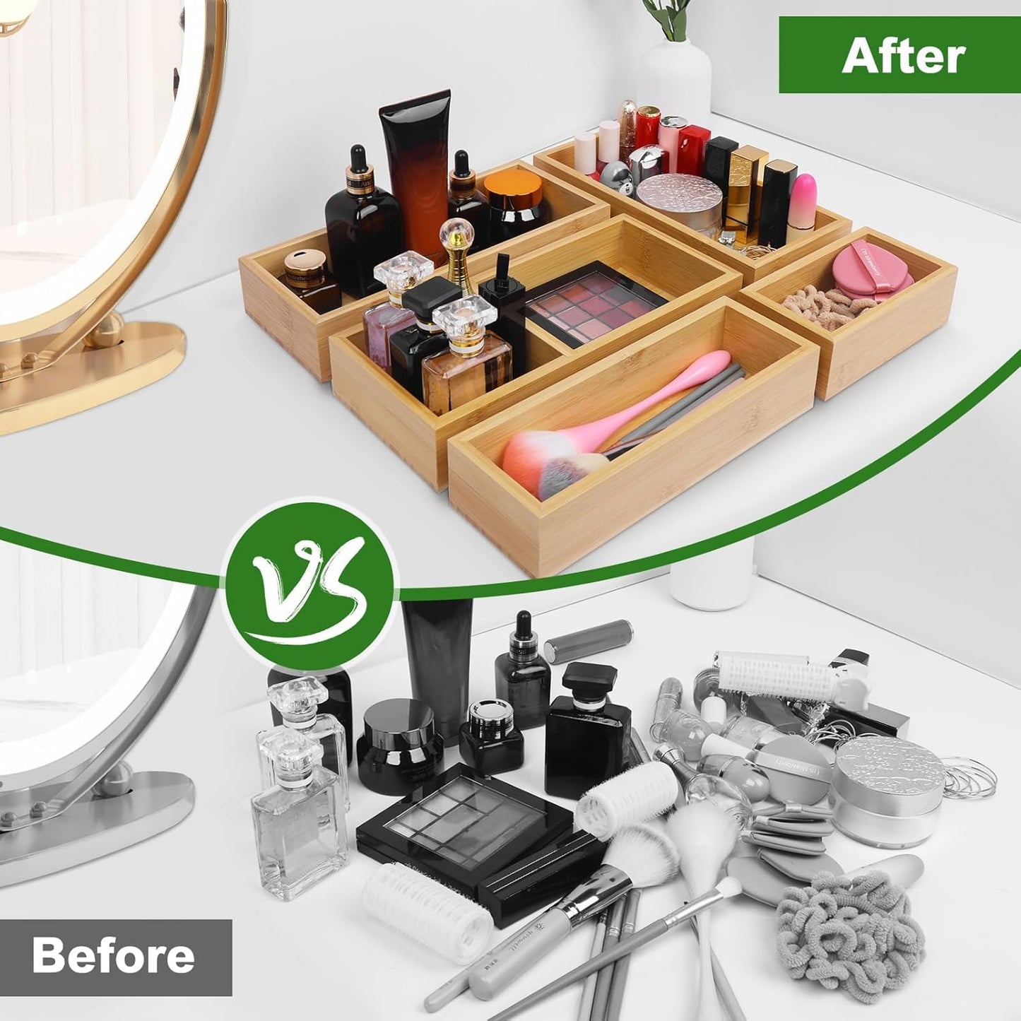 Bamboo Desk & Drawer Organizer