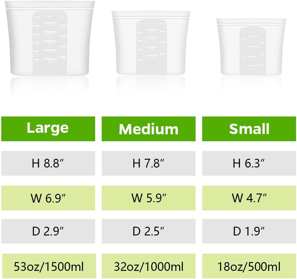 Reusable Silicone Storage Bags (8-Pack)