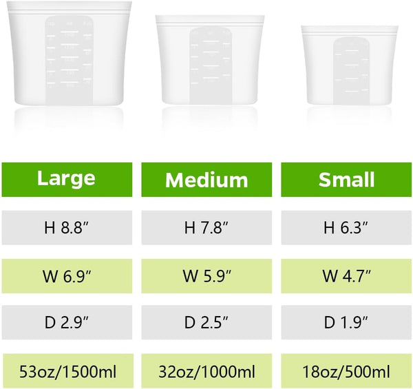 Reusable Silicone Storage Bags (8-Pack)