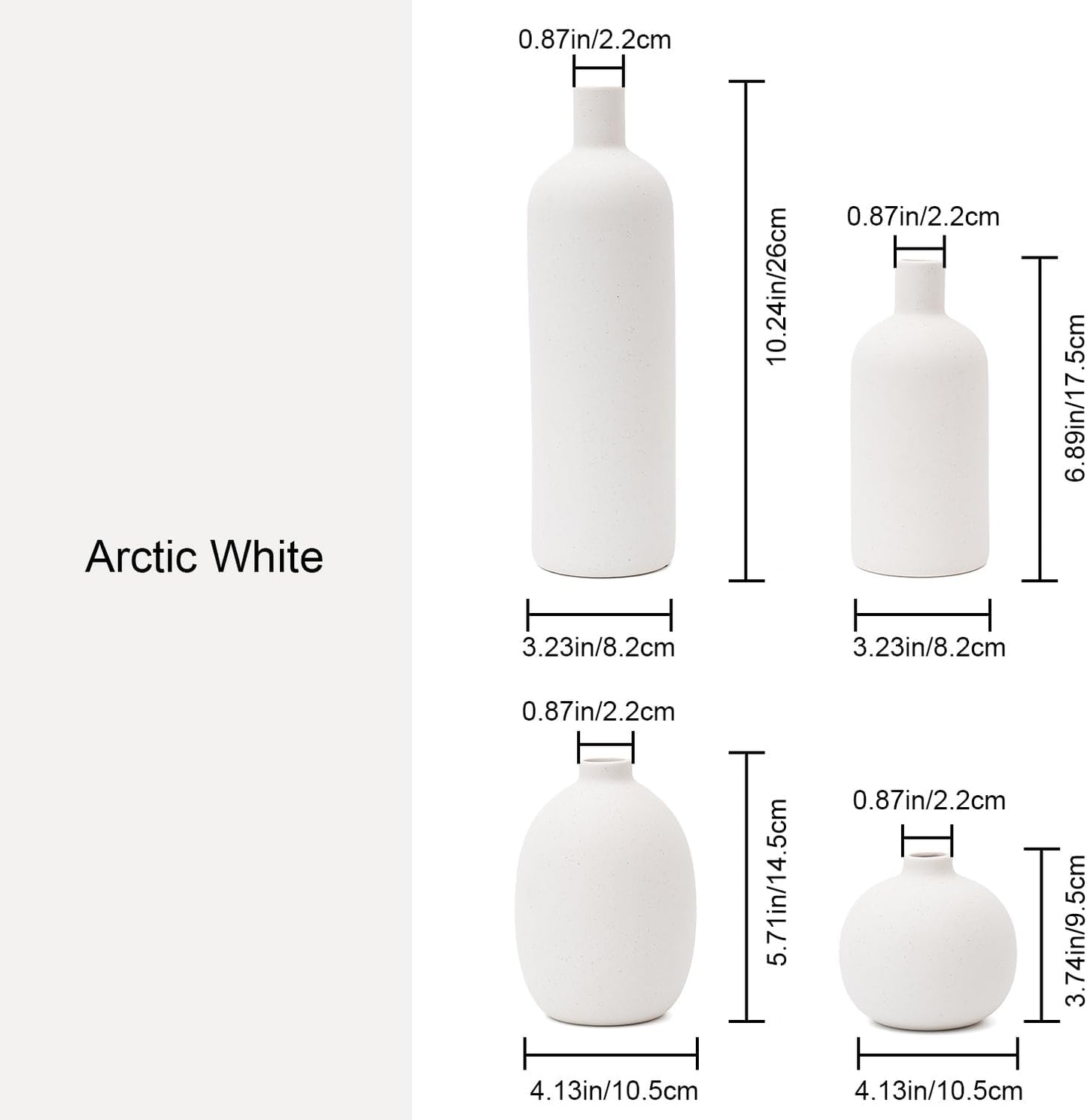 Minimalist Ceramic Vase Set (3-Pack)