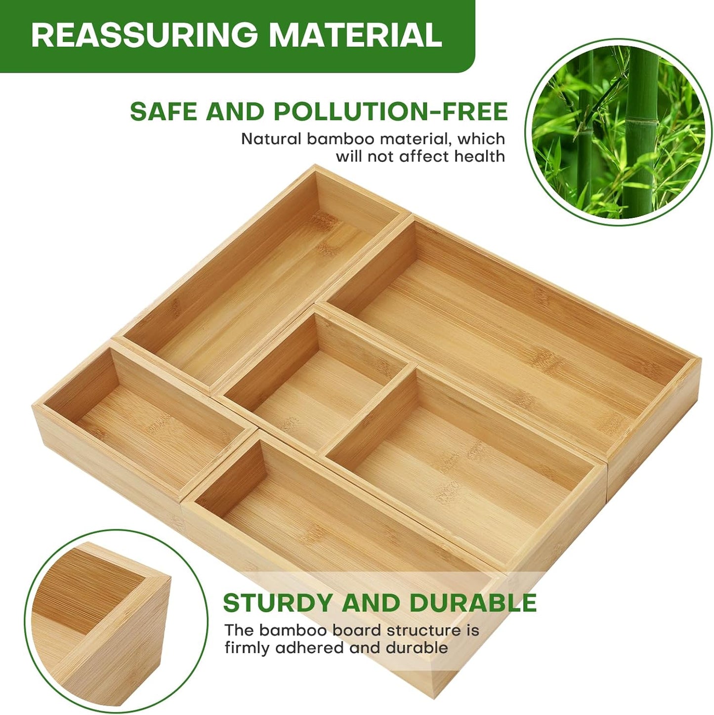 Bamboo Desk & Drawer Organizer