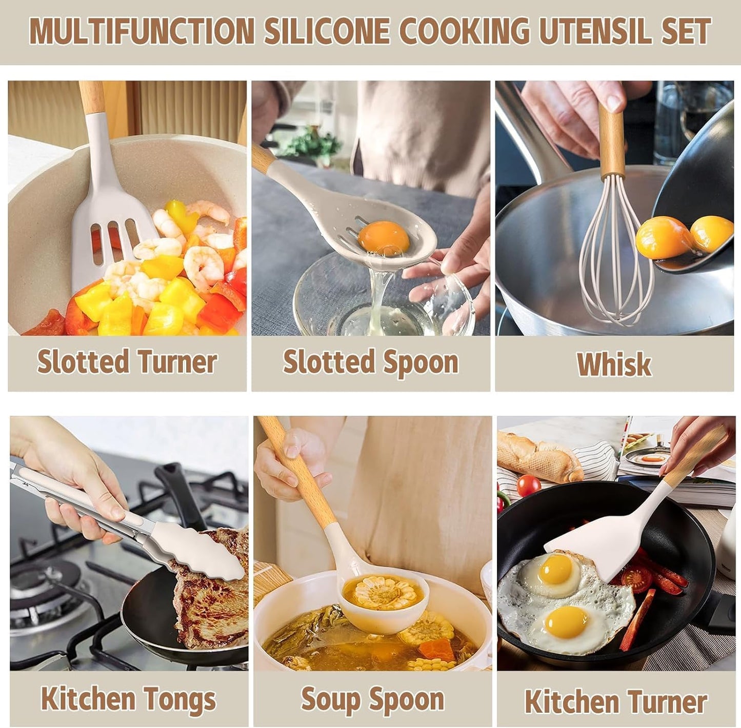 Silicone Kitchen Utensil Set (6-Piece)